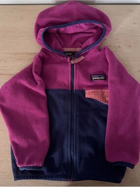 Patagonia Toddler Fleece Jacket in Bright Pink and Navy